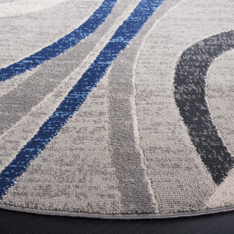 Hanen Performance Abstract Rug, Round 6'7"