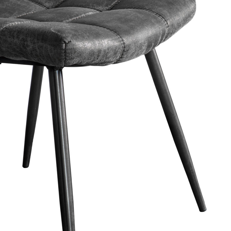 Casteau 48cm H Upholstered Metal Cantilever Chair, Grey, Grey