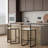 Set Of 2 Barstools Faux Leather Upholstered Bar Stools Modern Metal Frame Dining Chairs For Counter, Kitchen Island