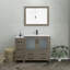 Ensemble de meuble-lavabo autoportant 48 po avec plateau en céramique et miroir assorti Brescia