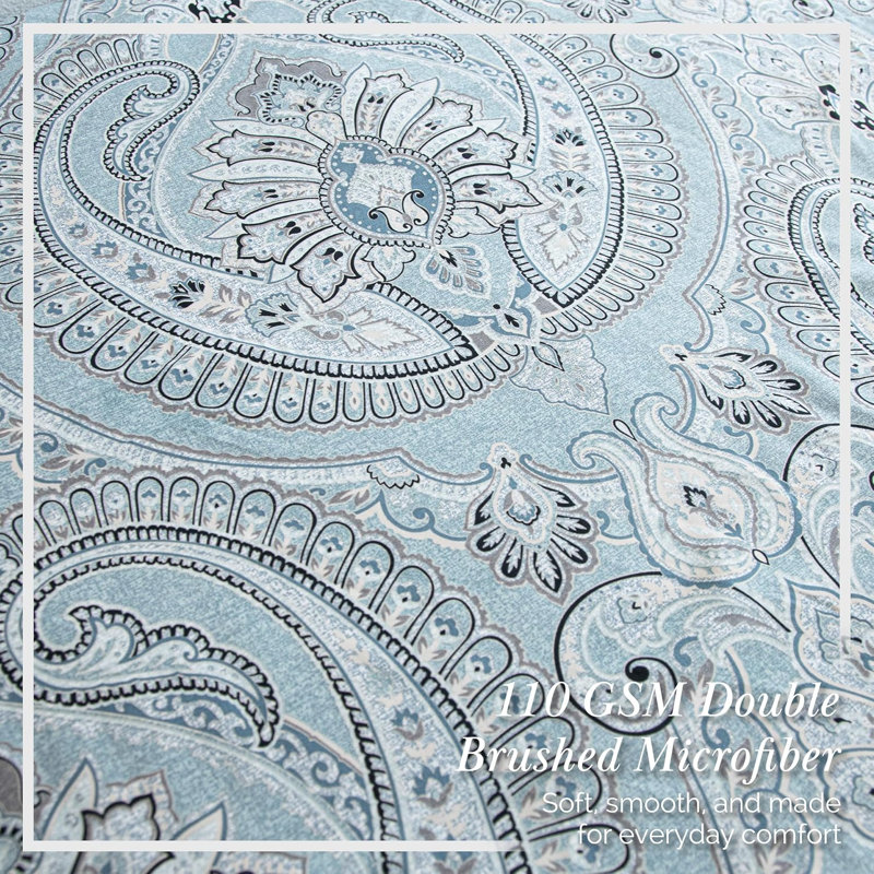 Ensemble d'édredon surdimensionné avec taies décoratives Southeast Fine Linens Pure Melody, Turquoise