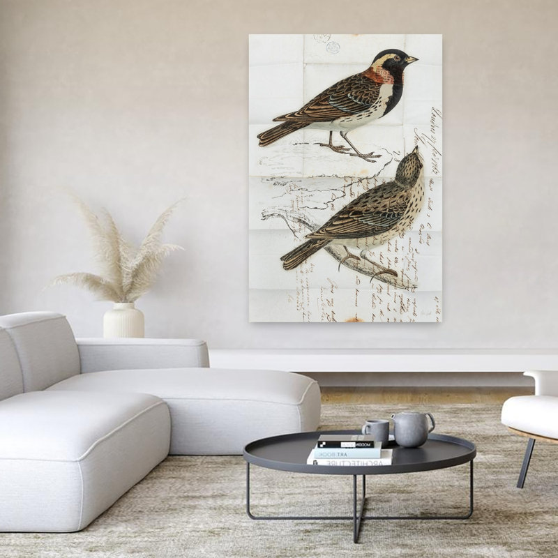 Oiseau rétro de Laponie, H 60 po x l 40 po