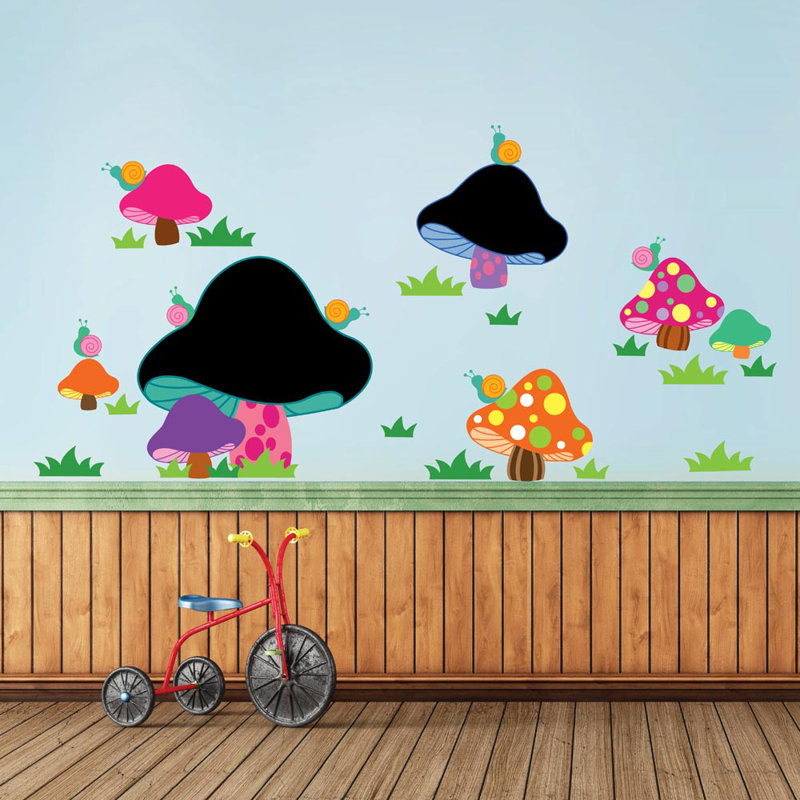 Décalcomanie murale tableau noir champignon Goulds