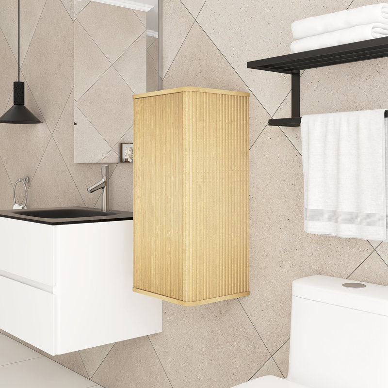 Armoire d'appoint flottante en chêne naturel