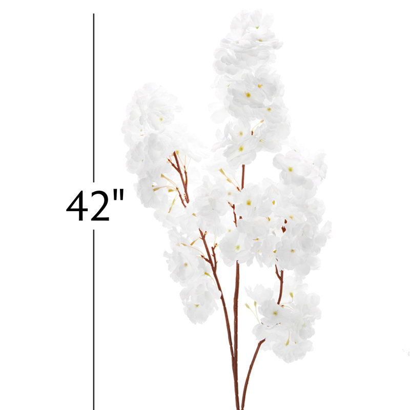 Fabric Cherry Blossom Arrangement, White