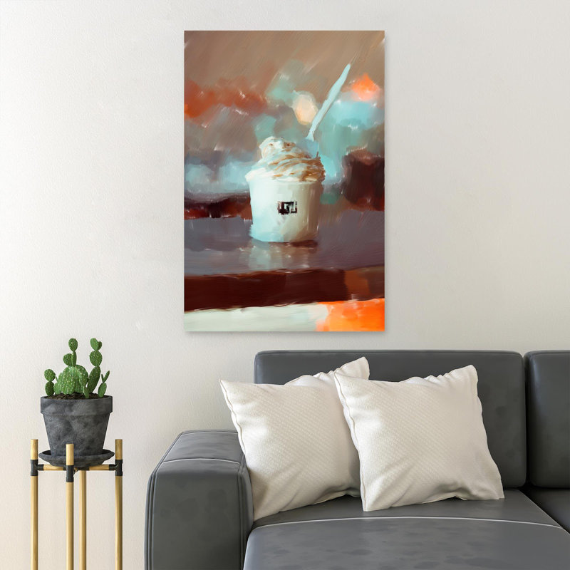 Soft Ice Cream In Kith Cup - 1 Piece Rectangle Graphic Art Print On Wrapped Canvas, 20" H x 16" W