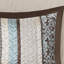 Couvre-lit réversible - bleu avec médaillon et feuille 5 motifs brodés