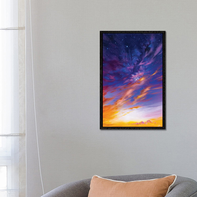 Longs Peak Glow 1 Piece Painting on Canvas, 66.04 cm H x 45.72 cm W, Black Framed