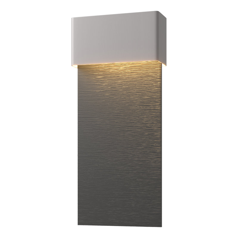 Stratum Integrated LED Outdoor Flush Mount, Coastal Black, Coastal Burnished Steel, 21.8" H x 9.5" W x 3.7" D