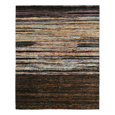 Textural Handmade Kilim Silk Area Rug