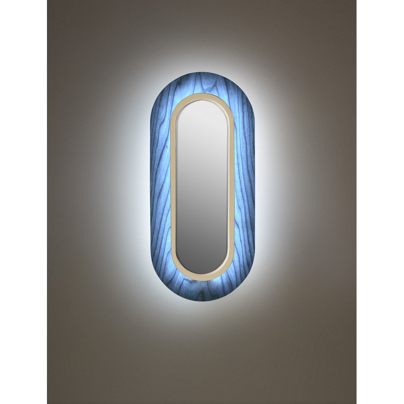 Lens Super Oval LED Wall Light by MUT Design, Orange, Silver