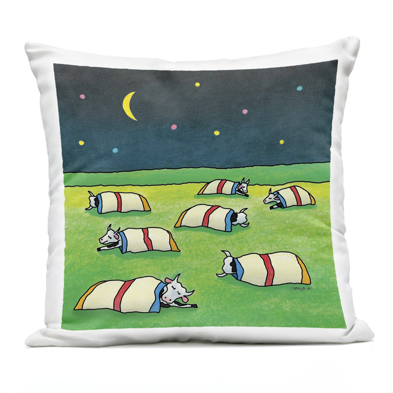 Coussin d'extérieur imprimé Pasture Cows Bedtime Design par Roger Straub