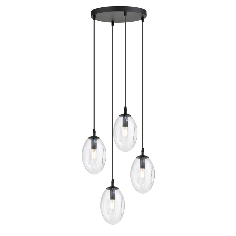 Amanjot 4 - Light Black Cluster Pendant, Clear
