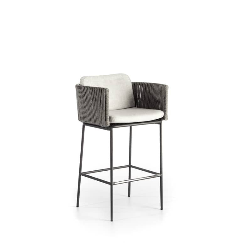 Boston Outdoor Bar Stool, Spectrum Indigo Sunbrella® Plainweave