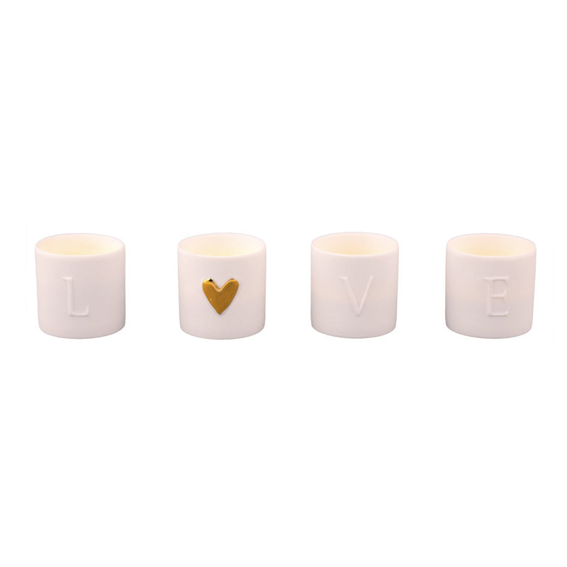 Bougeoirs Love - ensemble de 4