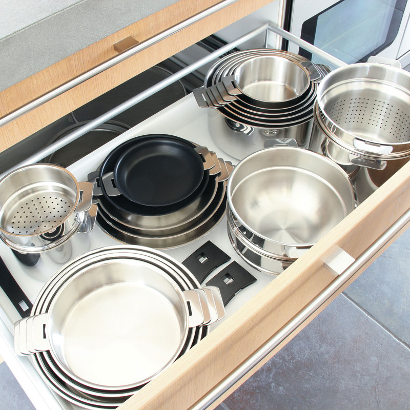 Cristel Mutine Non-Stick Stainless Steel Standard Pot, 3.7" H x 5.5" W x 5.5" D