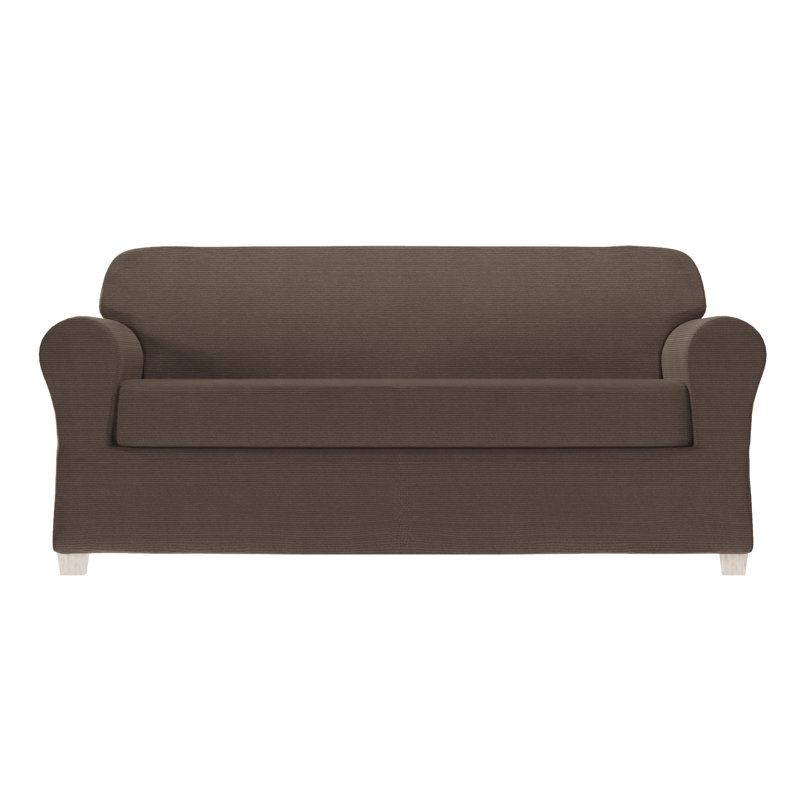 Housse extensible pour canapé à coussins carrés / rectangulaires, H 34 po x l 96 po x P 38 po, Bleu