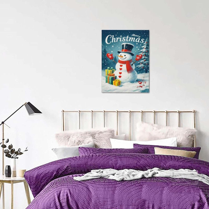 Merry Christmas Snowman Wall Art 30x40cm