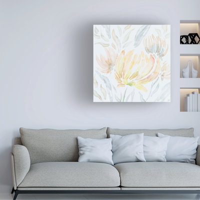«Line and Brush Watery Florals», art sur toile