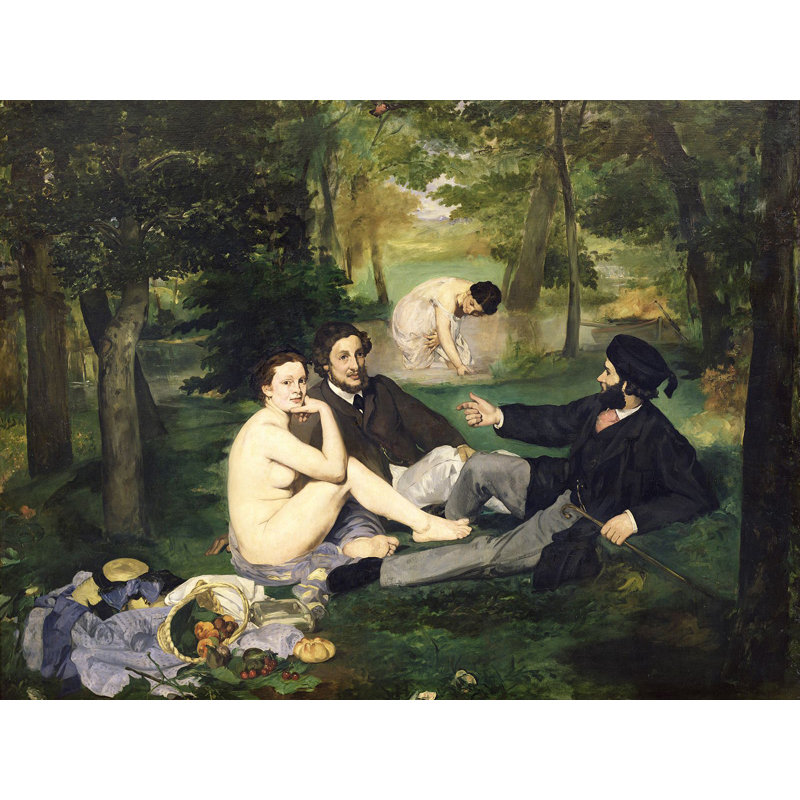 'The Luncheon on the Grass' by Edouard Manet - Wrapped Canvas Painting Print, 70cm H x 100cm W x 4cm D