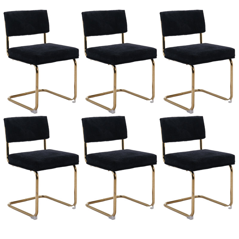 Chaise rembourrée Meikel, Noir