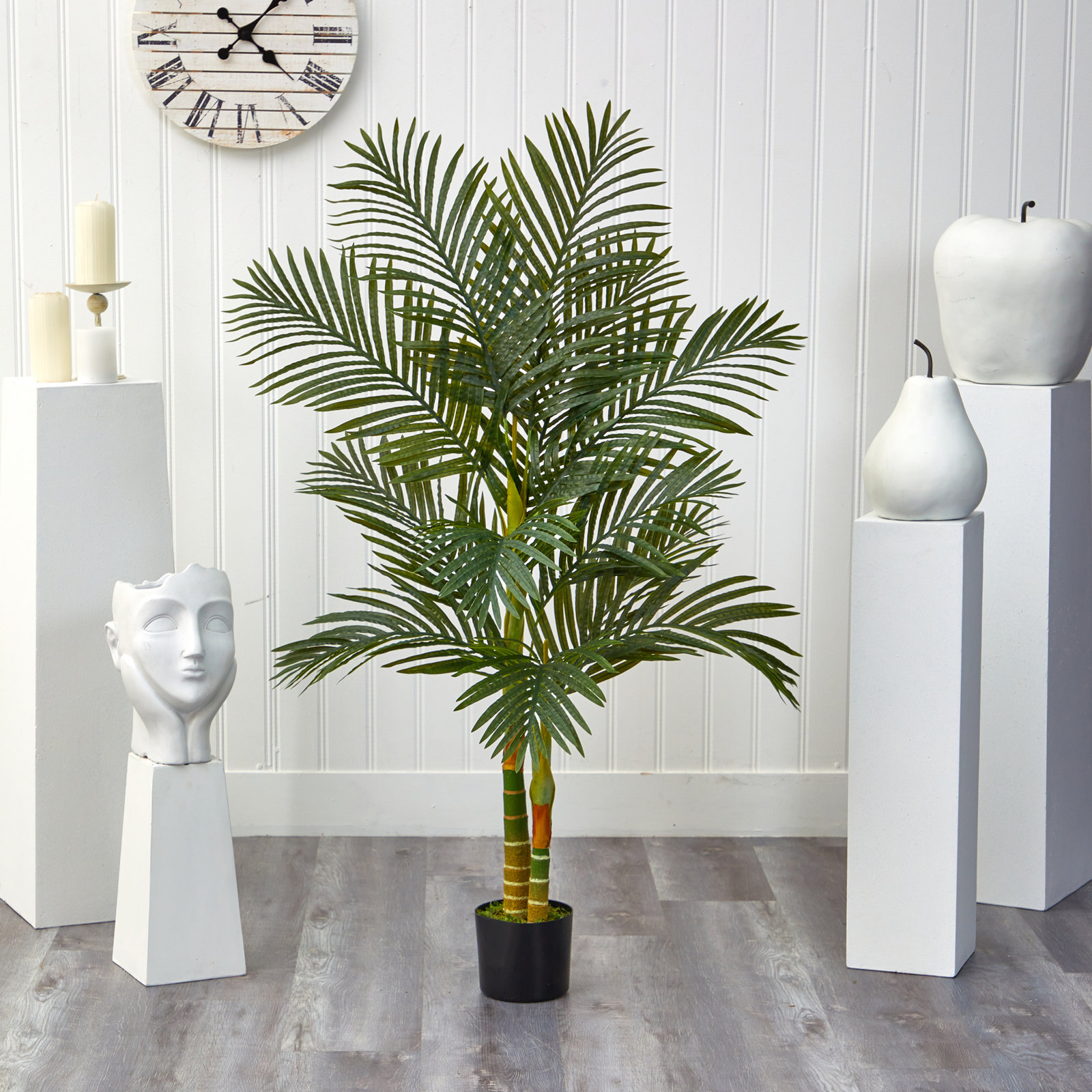 Palm Tree in Planter, 60" H x 24" W x 24" D