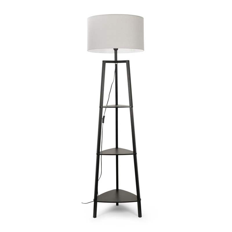 Aidrian 155cm Tripod Floor Lamp, Grey, Brown, Yes