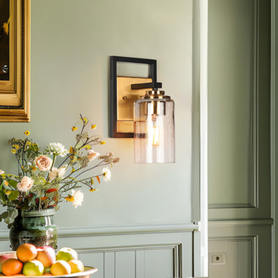 Grisella Dimmable Black/Brass Vanity Light