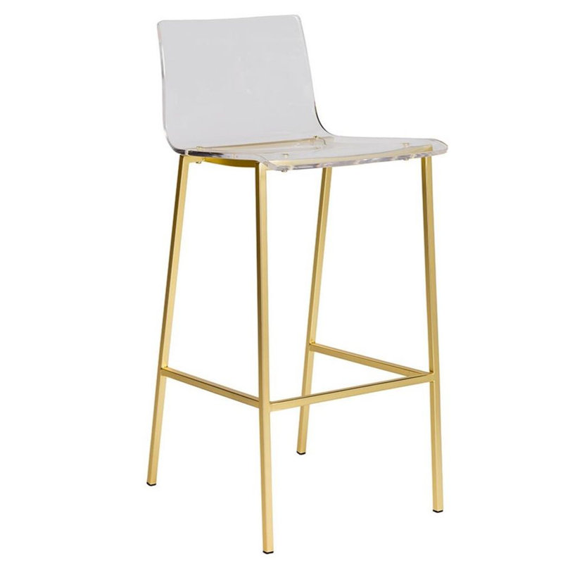 Tabouret de bar 26 po Abeyta, Transparent / Doré