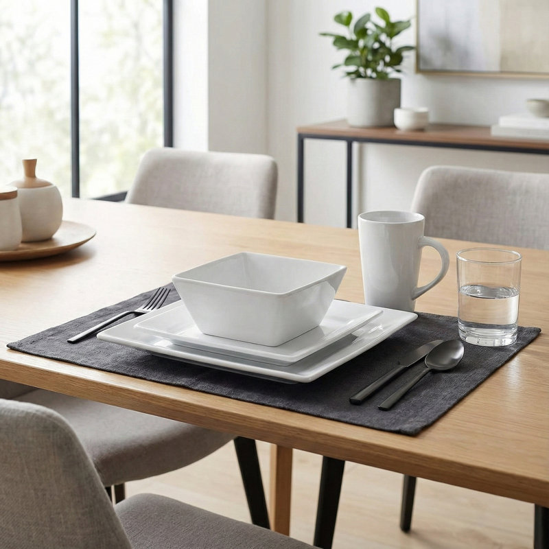 Joselynn Piece Ceramic Dinnerware Set - Service for 4, White