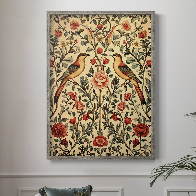 WM MORRIS Series CCCLI Framed Print - Solid Wood, 11" H x 9" W