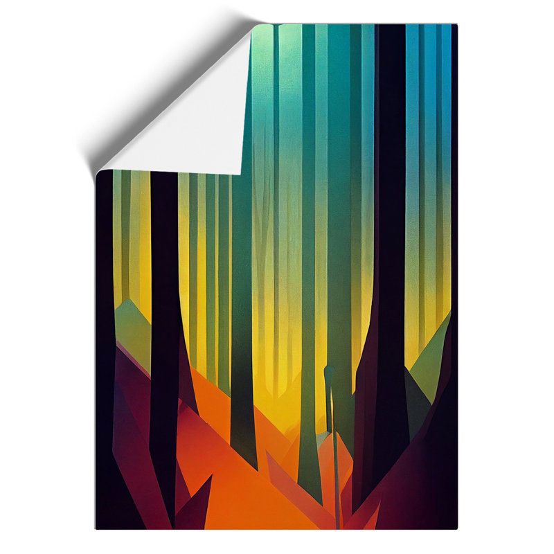 Block Print Forest No.3 - Print, Paper, 59.4cm H x 42cm W, No Matte