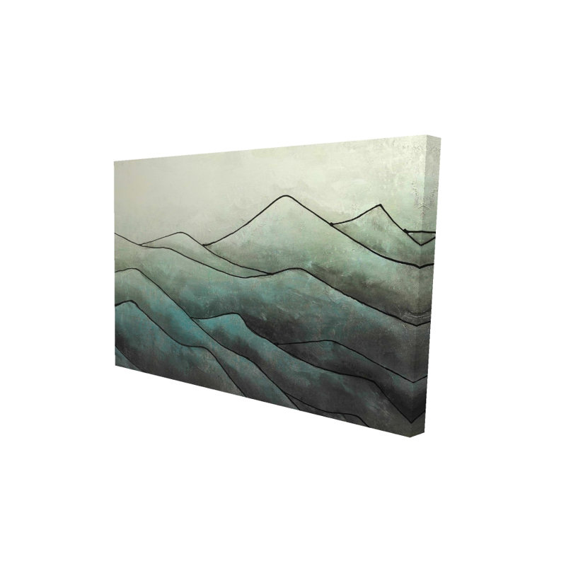 In the Waves - Green Abstract Canvas for Home Decor