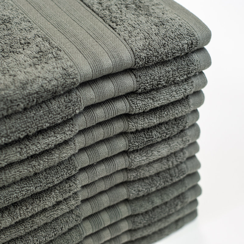 Serviette essuie-mains 100% coton amneet, Gris anthracite