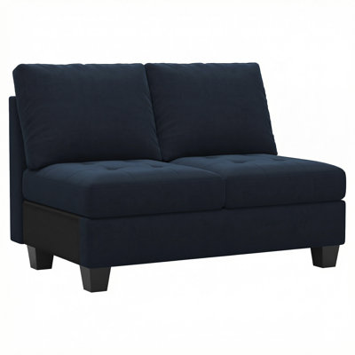 Fauteuil 2 places sans accoudoirs en velours Eyram, module modulaire pour canapé modulaire