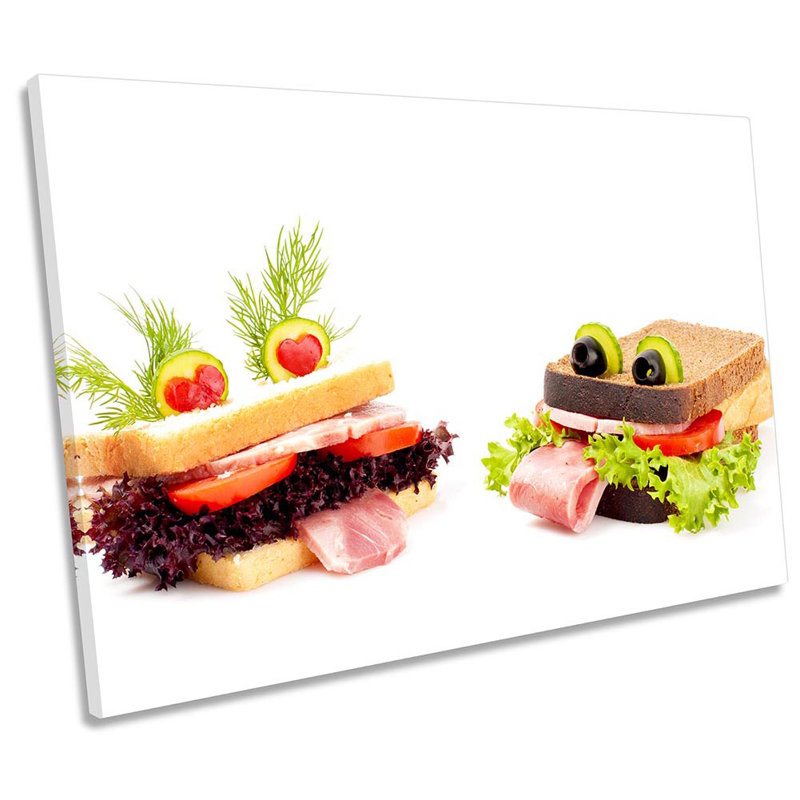 Funny Sandwiches Food Kitchen - Wrapped Canvas Print, 40.6cm H x 61cm W x 2cm D