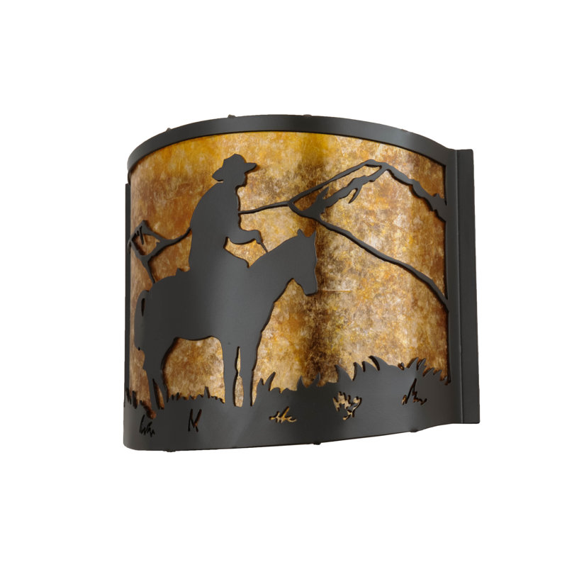 Rustic Lodge Flush Mounted Sconce, Timeless Bronze