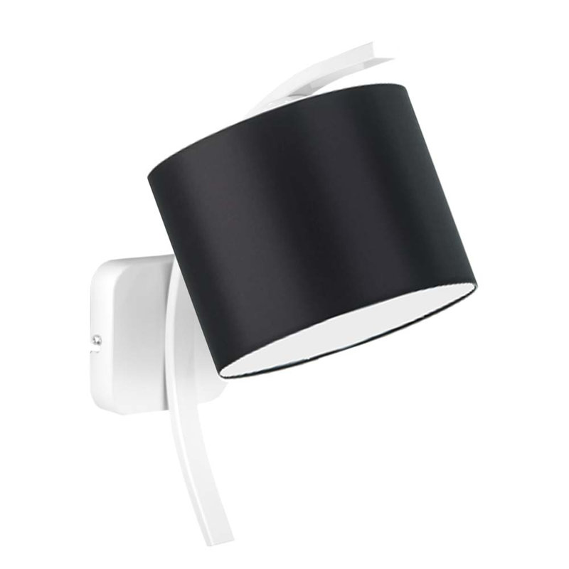 Artimon Steel Armed Sconce, White, Black