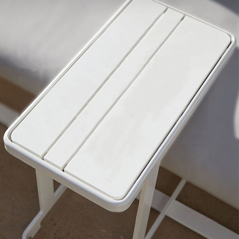 Table d'appoint en fritté pour patio, Blanc