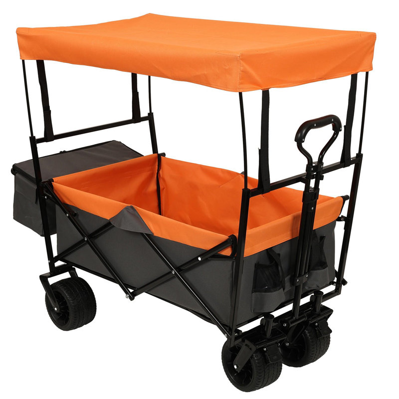 Chariot pliable de 480 lb avec auvent, Orange