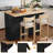 47.2'' Folding Kitchen Island with Storage, Vintage-Inspired Multifunctional Kitchen Cart with Solid Wood Tabletop-2041991675