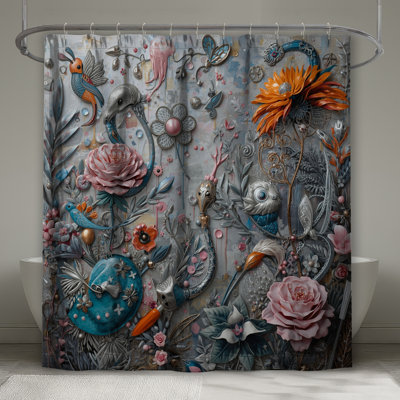 Rideau de douche Floral Birds Fantasy