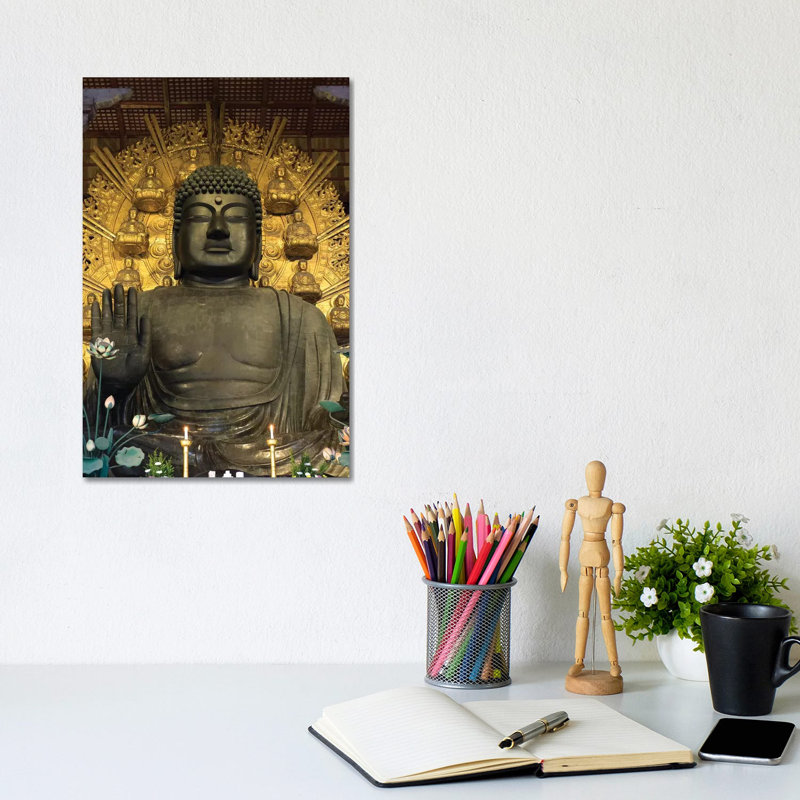 Great Buddha Statue In Todaiji Temple, Nara Prefecture, Japan - Wrapped Canvas Print, 20.32 cm H x 30.48 cm W