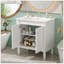 Armoire de meuble-lavabo 30 po avec lavabo en céramique 30 po, armoire de rangement avec portes à fermeture douce et pieds en bois massif-1198388947