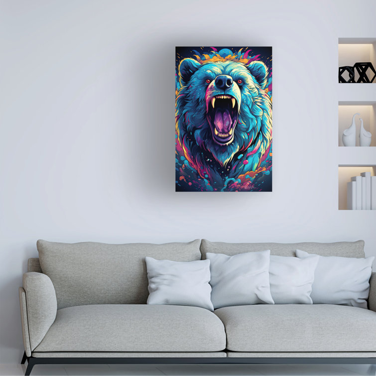 Winston Porter DMT Art Bear On Canvas Painting | Wayfair