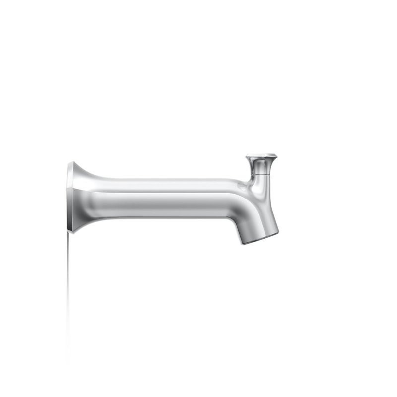 Wall-Mount 8 In. Diverter Bath Spout With Straight Design, Polished Chrome