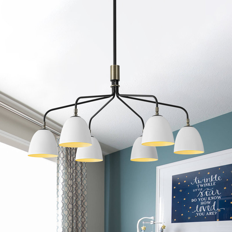 Lustre spoutnik moderne en métal 6 lumières