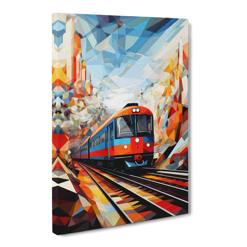 Train Geometric - No Frame Print, 50cm H x 35cm W x 3cm D