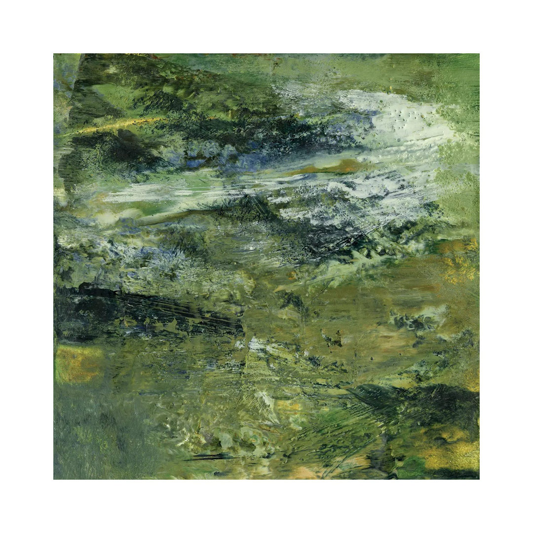 Encaustic Tile In Green III von Sharon Gordon - Galerie-umwickelte Leinwand Giclée