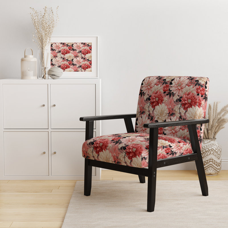 Fauteuil d'appoint rembourré Pink Poppies Blossoming Grace